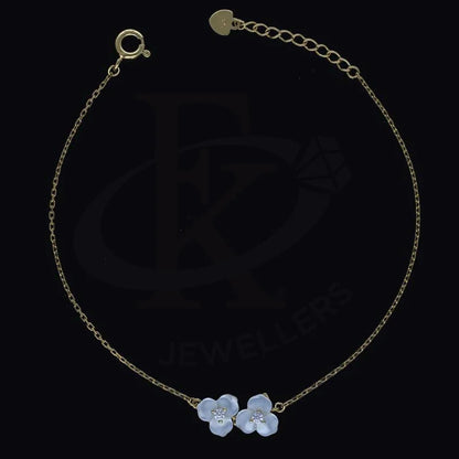 Sterling Silver 925 Gold Plated Twin Flower Bracelet - Fkjbrlsl2834 Bracelets