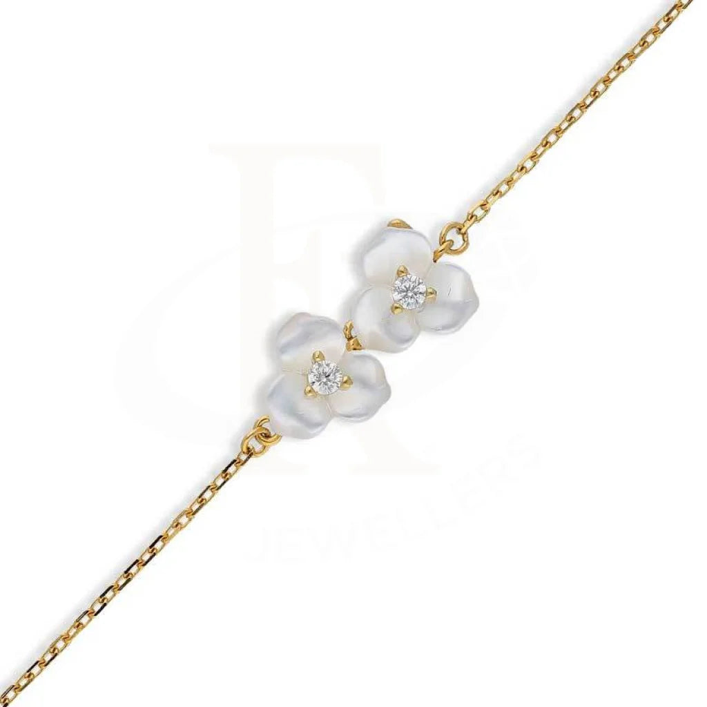 Sterling Silver 925 Gold Plated Twin Flower Bracelet - Fkjbrlsl2834 Bracelets