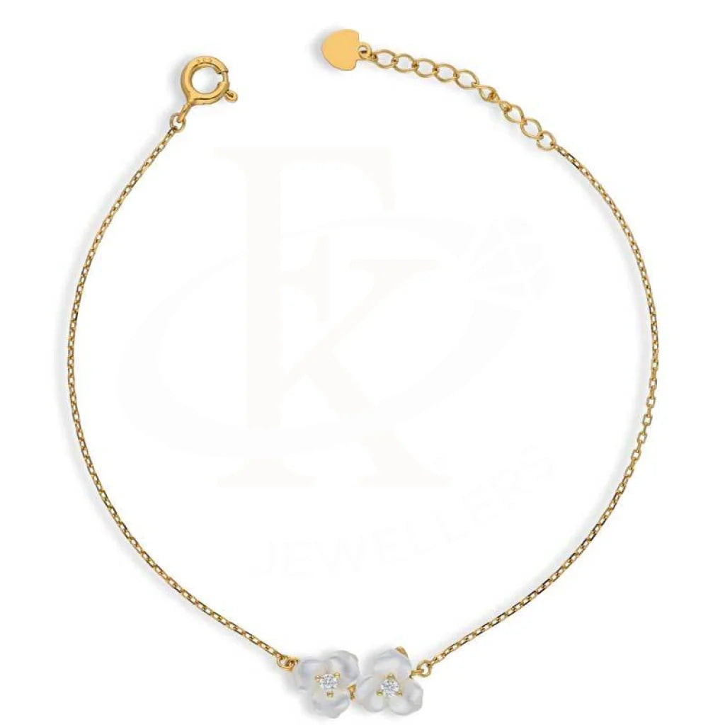 Sterling Silver 925 Gold Plated Twin Flower Bracelet - Fkjbrlsl2834 Bracelets