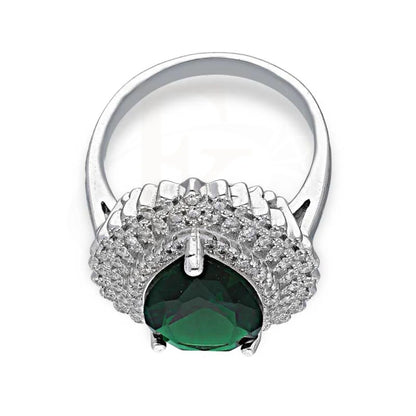 Italian Silver 925 Green Pear Shaped Solitaire Ring - Fkjrnsl3516 Rings