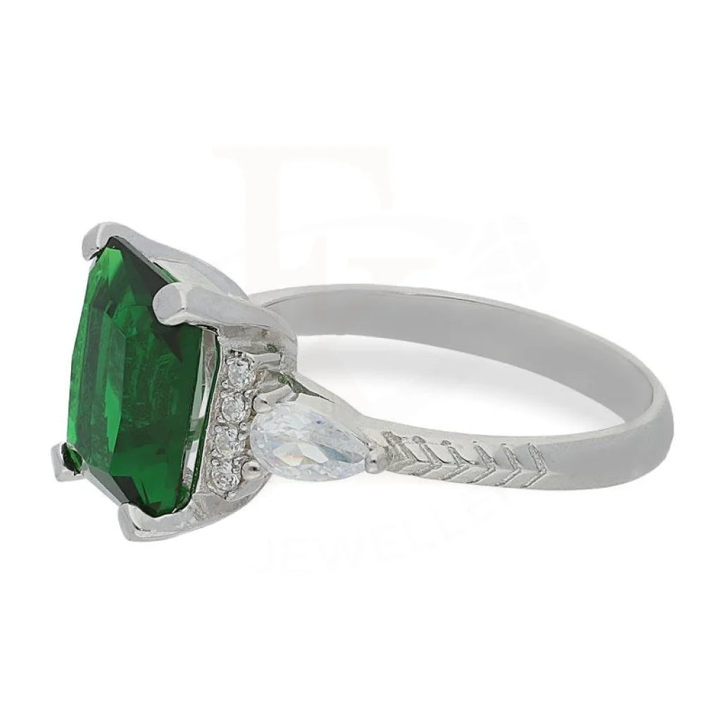 Italian Silver 925 Green Solitaire Ring - Fkjrnsl2275 Rings