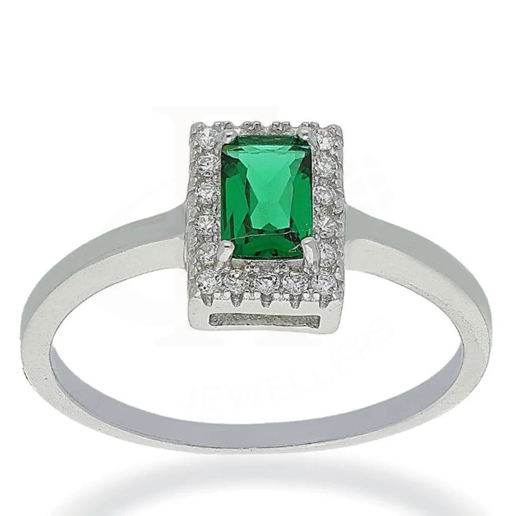 Italian Silver 925 Green Solitaire Ring - Fkjrnsl2485 Rings