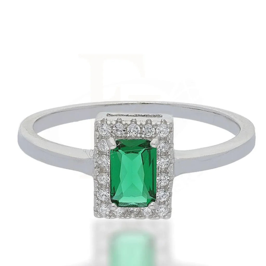 Italian Silver 925 Green Solitaire Ring - Fkjrnsl2485 Rings