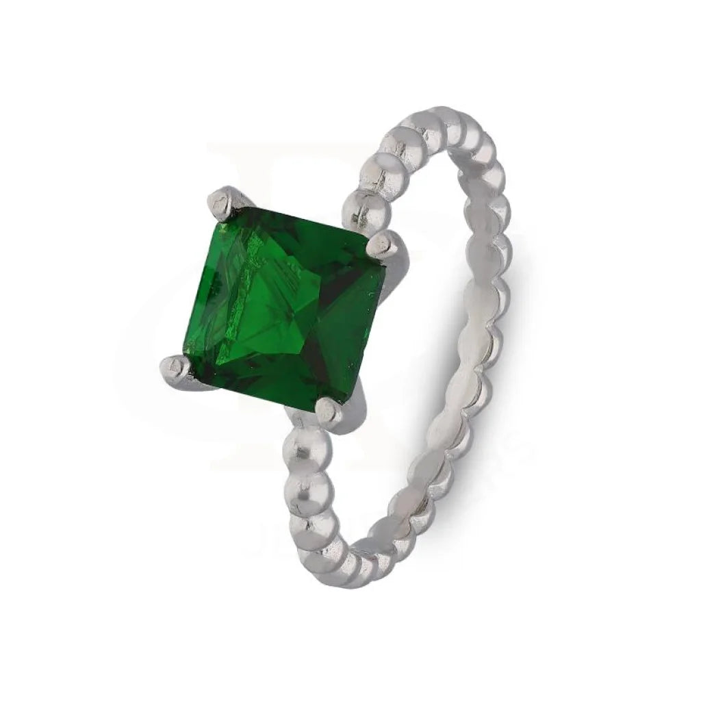 Italian Silver 925 Green Solitaire Ring - Fkjrnsl3495 Rings