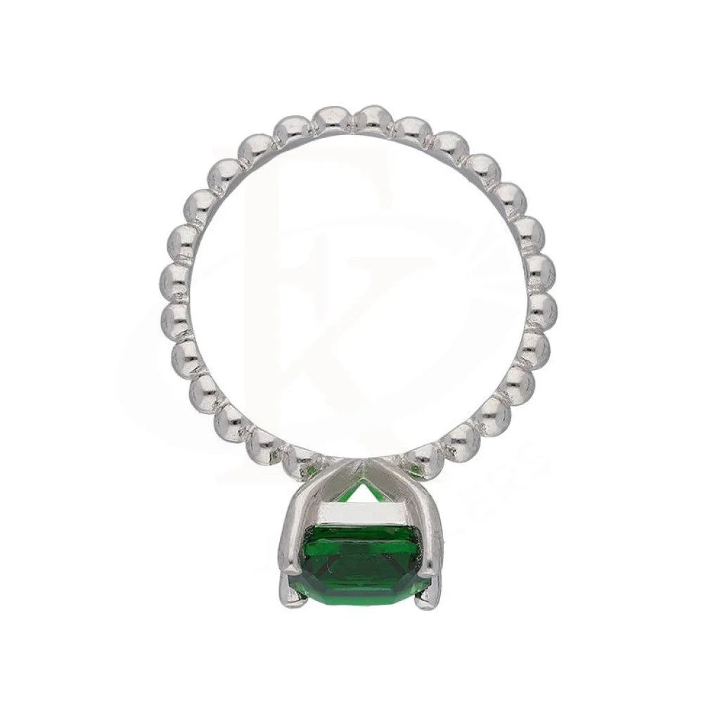 Italian Silver 925 Green Solitaire Ring - Fkjrnsl3495 Rings