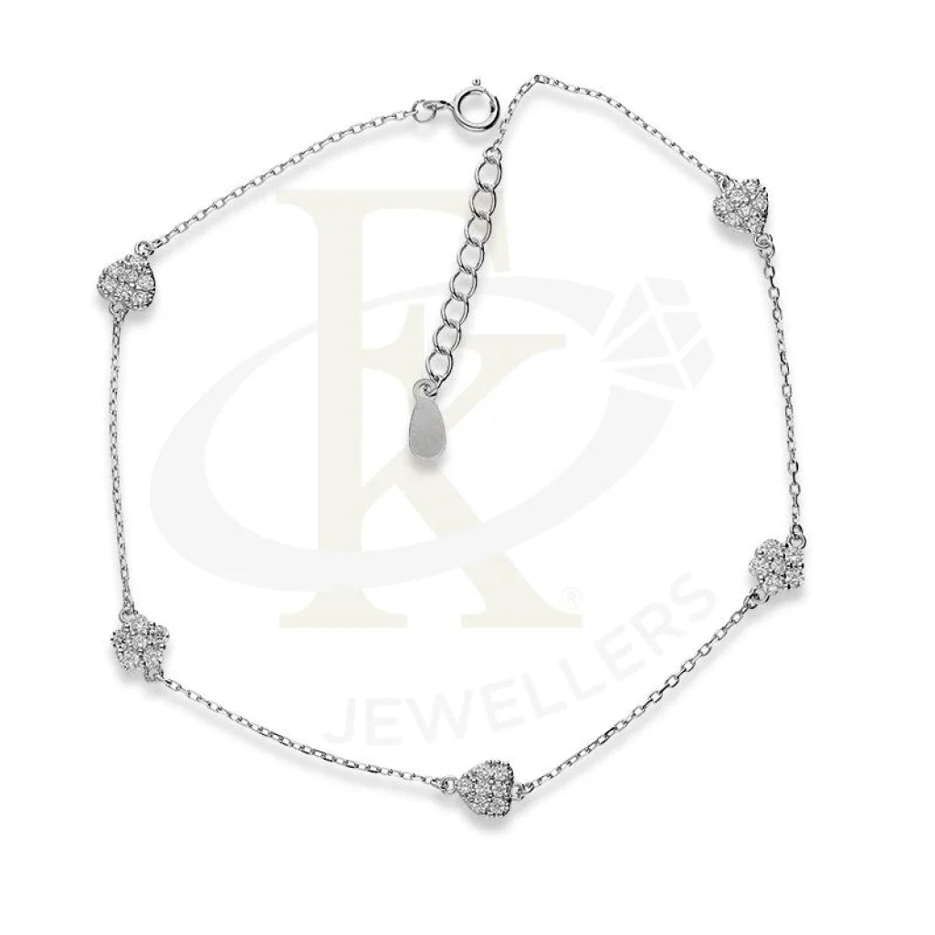 Italian Silver 925 Heart Anklet - Fkjanklsl1995 Anklets