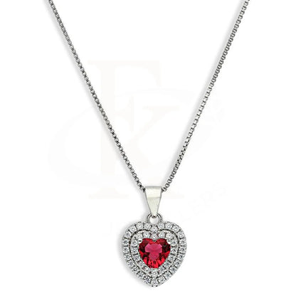 Italian Silver 925 Heart Shaped Solitaire Pendant Set (Necklace Earrings And Ring) - Fkjnklstsl2262