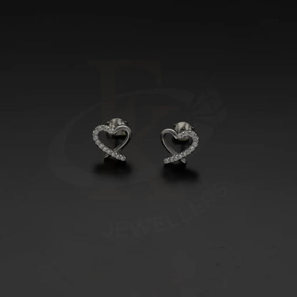 Sterling Silver 925 Heart Shaped Stud Earrings - Fkjernsl7974