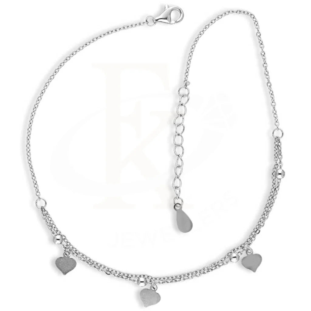 Sterling Silver 925 Hearts Anklet - Fkjanklsl2014 Anklets