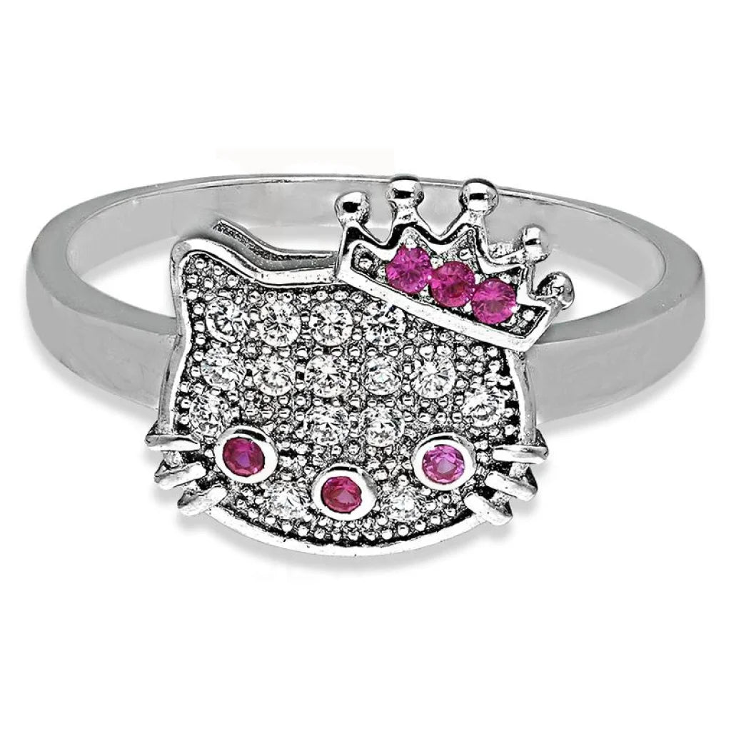 Italian Silver 925 Hello Kitty Pendant Set (Necklace Earrings And Ring) - Fkjnklstsl2314 Sets