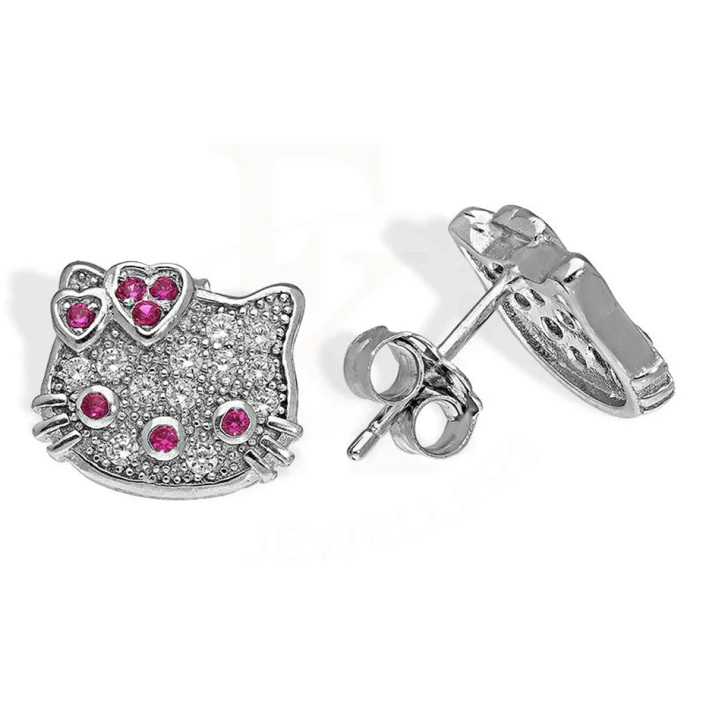 Italian Silver 925 Hello Kitty Pendant Set (Necklace Earrings And Ring) - Fkjnklstsl2315 Sets