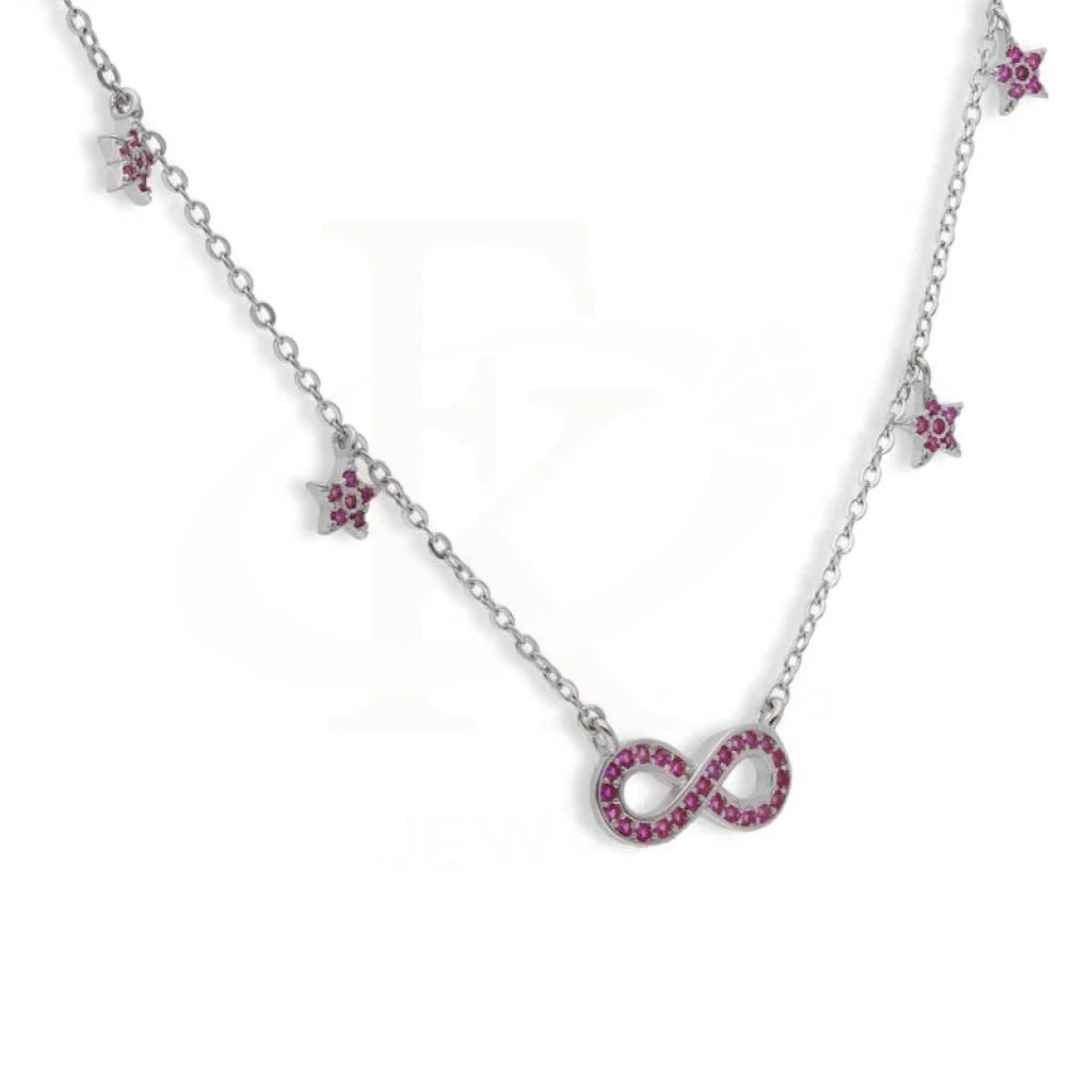 Sterling Silver 925 Infinity And Stars Shaped Necklace - Fkjnklsl2968 Necklaces