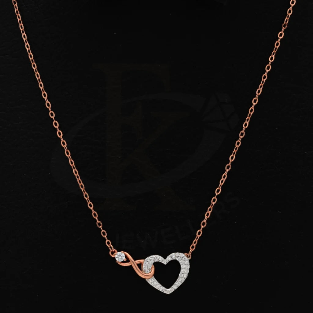 Sterling Silver 925 Infinity Cubic Zirconia Heart Necklace - Fkjnklsl8595 Necklaces