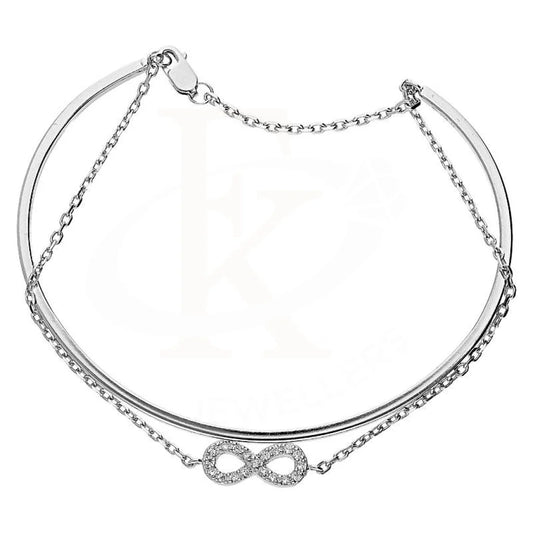 Italian Silver 925 Infinity With Chain Bangle - Fkjbngsl1885 Bangles