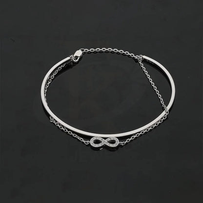 Italian Silver 925 Infinity With Chain Bangle - Fkjbngsl1885 Bangles
