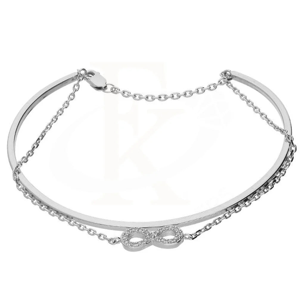 Italian Silver 925 Infinity With Chain Bangle - Fkjbngsl1885 Bangles