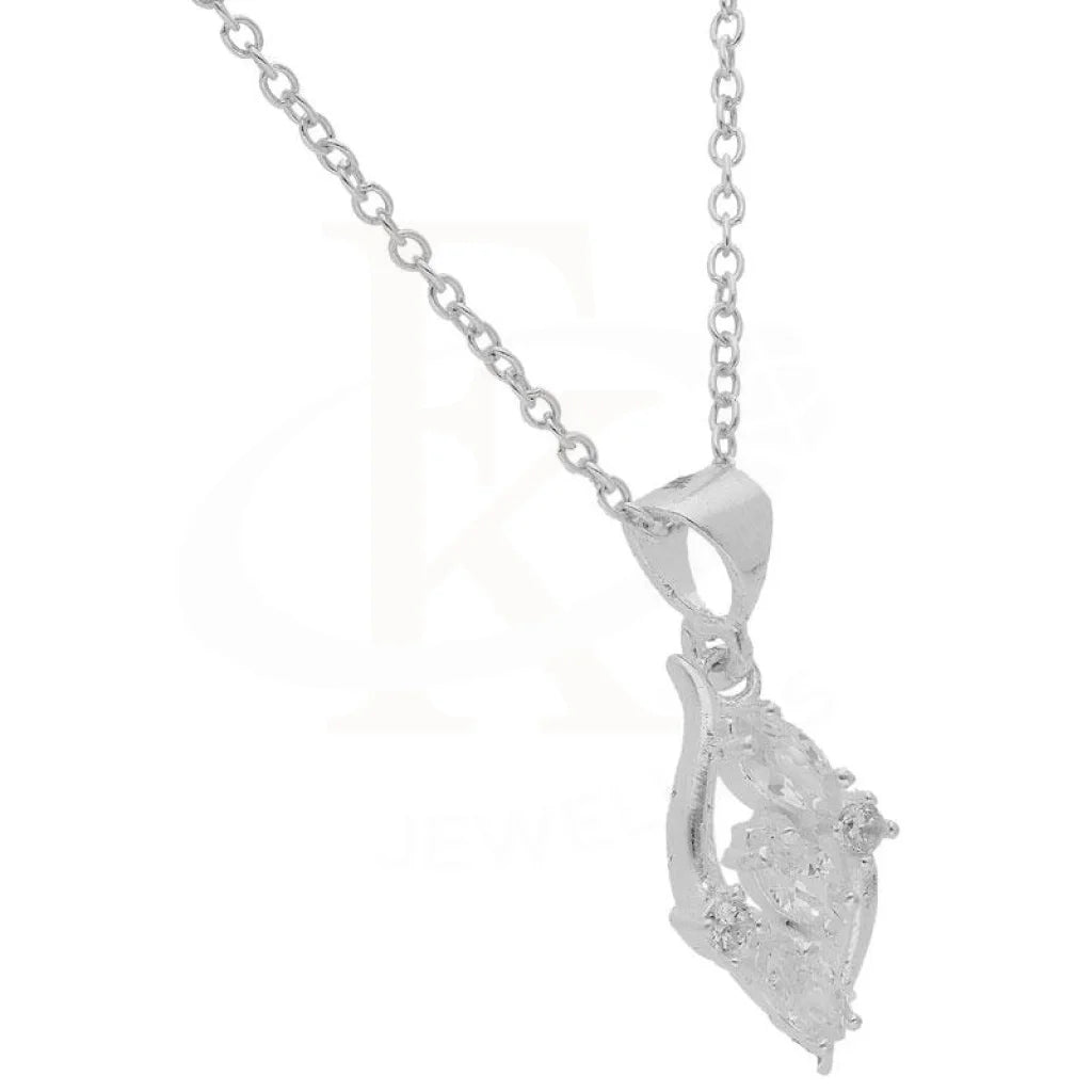 Italian Silver 925 Leaf Shaped Pendant Set (Necklace Earrings And Ring) - Fkjnklst1991 Sets