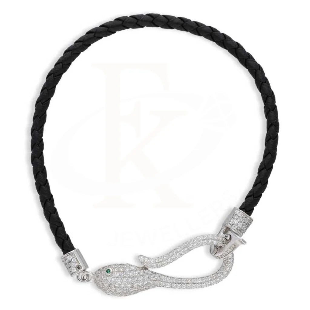 Sterling Silver 925 Leather Bracelet - Fkjbrlsl2858 Bracelets