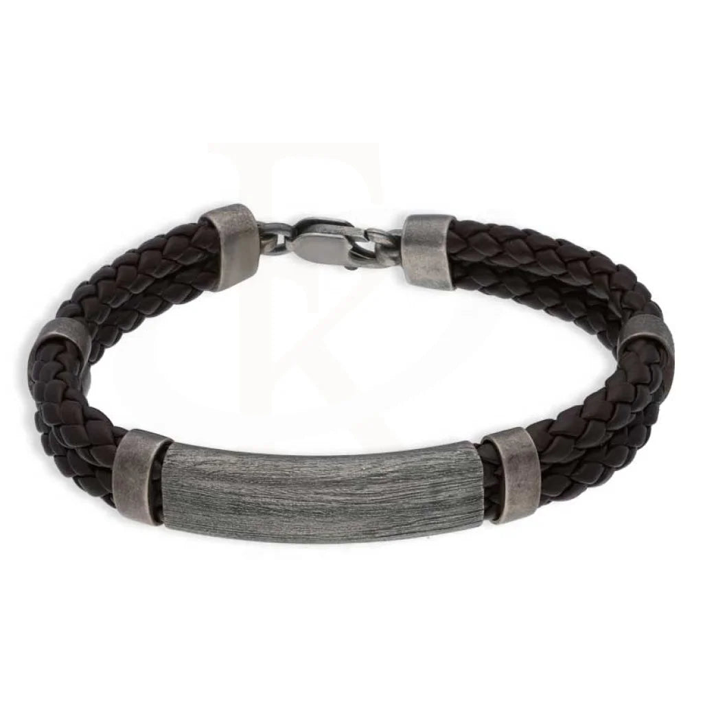 Sterling Silver 925 Leather Bracelet - Fkjbrlsl2863 Bracelets