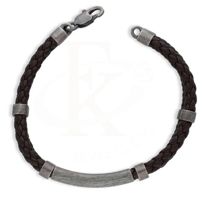 Sterling Silver 925 Leather Bracelet - Fkjbrlsl2863 Bracelets