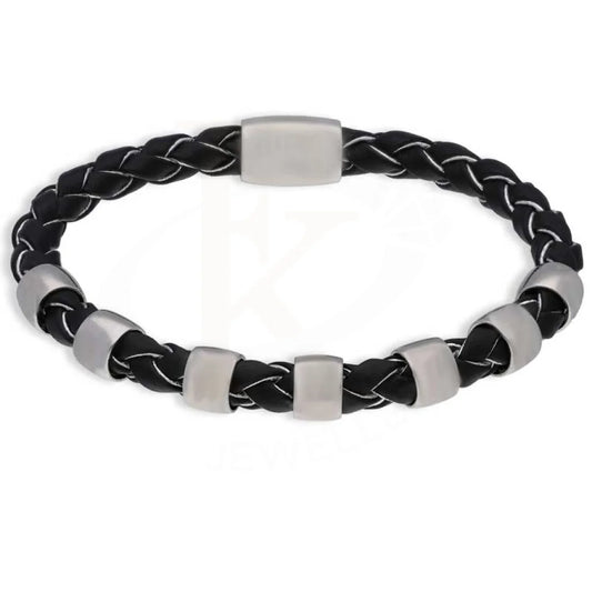 Sterling Silver 925 Leather Bracelet - Fkjbrlsl2865 Bracelets