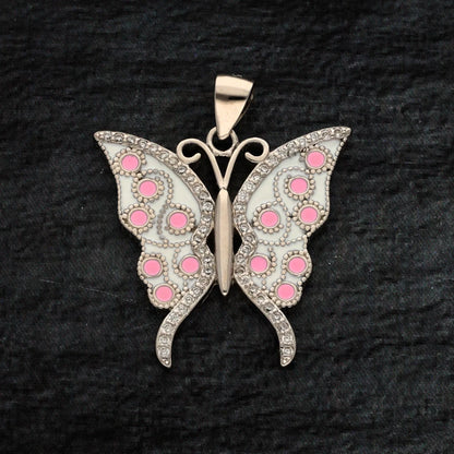 Sterling Silver 925 Luxury Statement Butterfly Pendant - Fkjpndsl8597 Necklaces