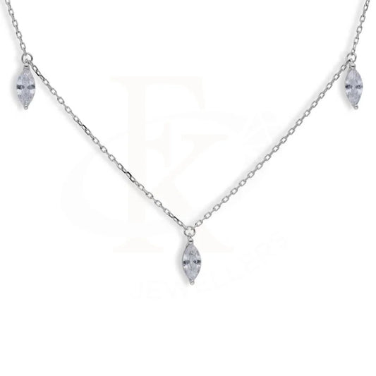 Sterling Silver 925 Marquise Shaped Solitaires Necklace - Fkjnklsl2928 Necklaces