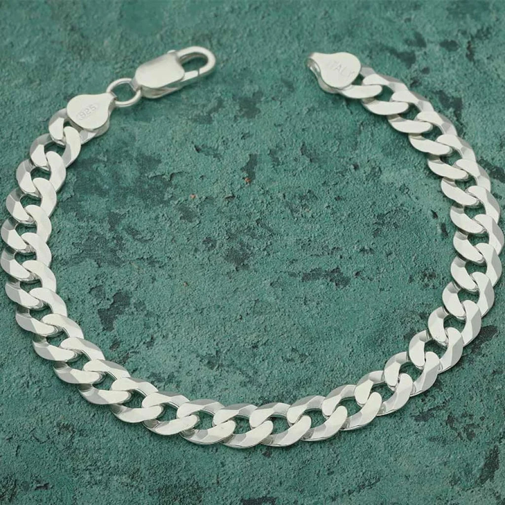 Italian Silver 925 Mens Curb Bracelet - Fkjbrlsl2647 Bracelets