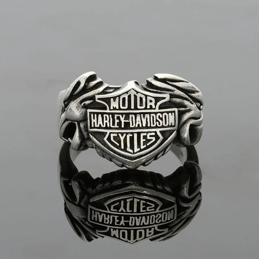 Italian Silver 925 Mens Harley Davidson Biker Ring - Fkjrnsl2503 Rings