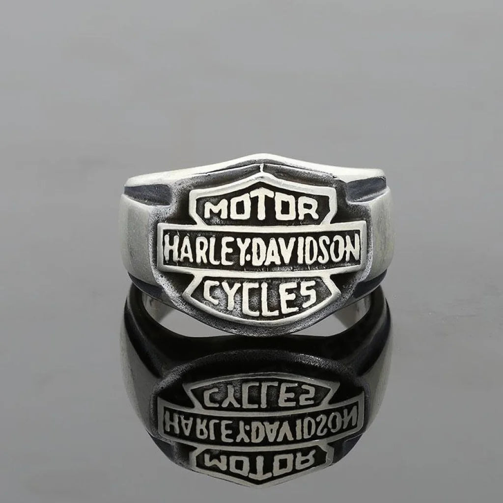 Italian Silver 925 Mens Harley Davidson Biker Ring - Fkjrnsl2504 Rings