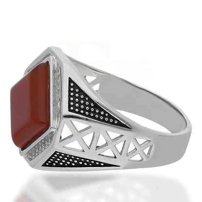 Italian Silver 925 Mens Red Solitaire Ring - Fkjrnsl2509 Rings