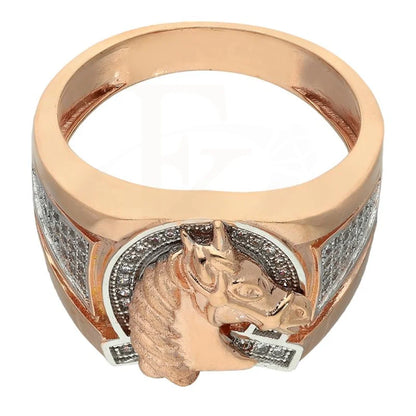 Italian Silver 925 Mens Rose Gold Plated Horse Shaped Ring - Fkjrnsl2905 Rings