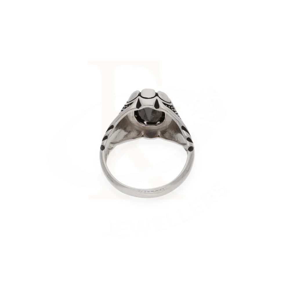 Sterling Silver 925 Mens Solitaire Black Zircon Stone Ring - Fkjrnsl8240 Rings