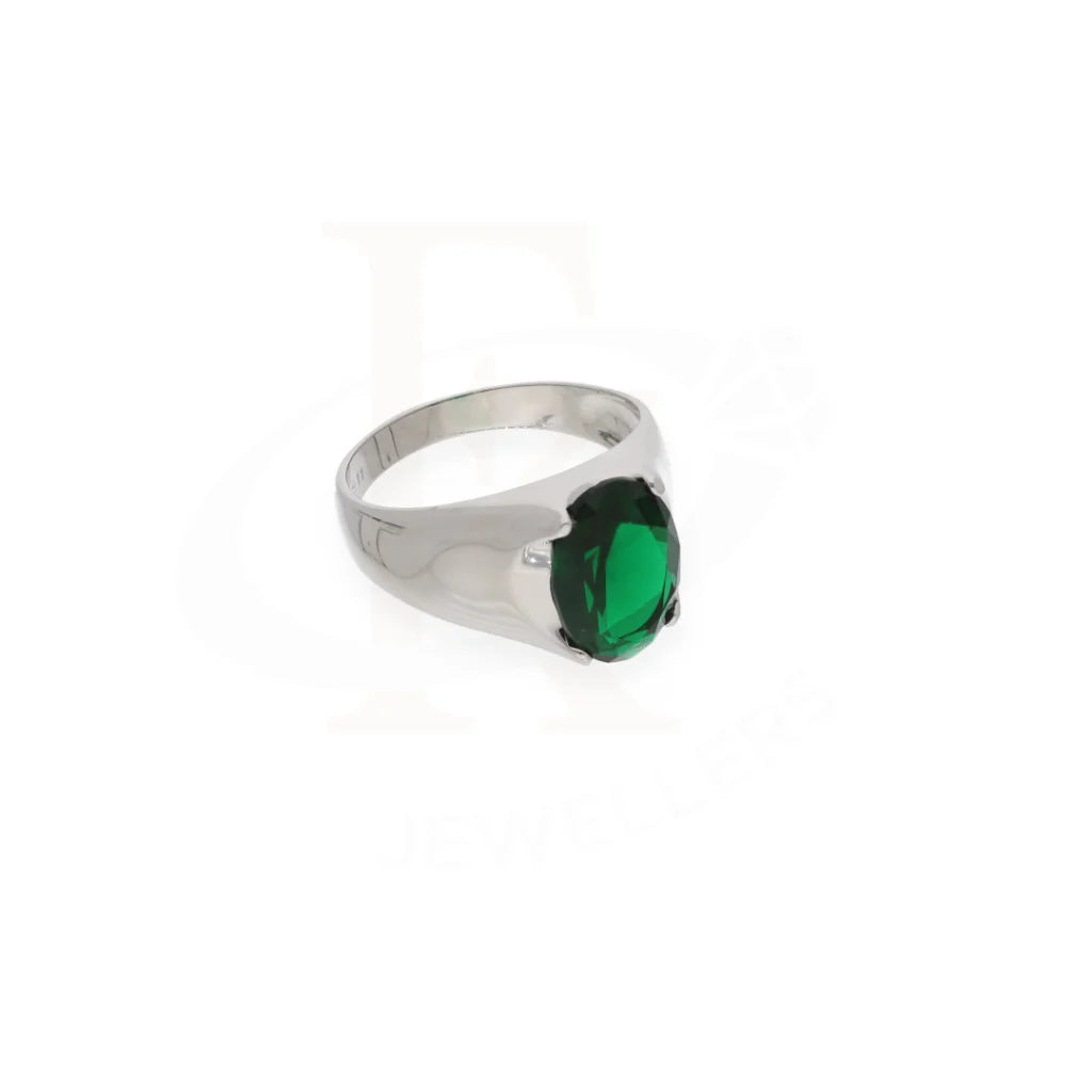 Shop Sterling Silver 925 Men's Solitaire Green Zircon Stone Ring