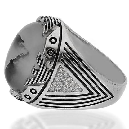 Italian Silver 925 Mens Solitaire Ring - Fkjrnsl2533 Rings