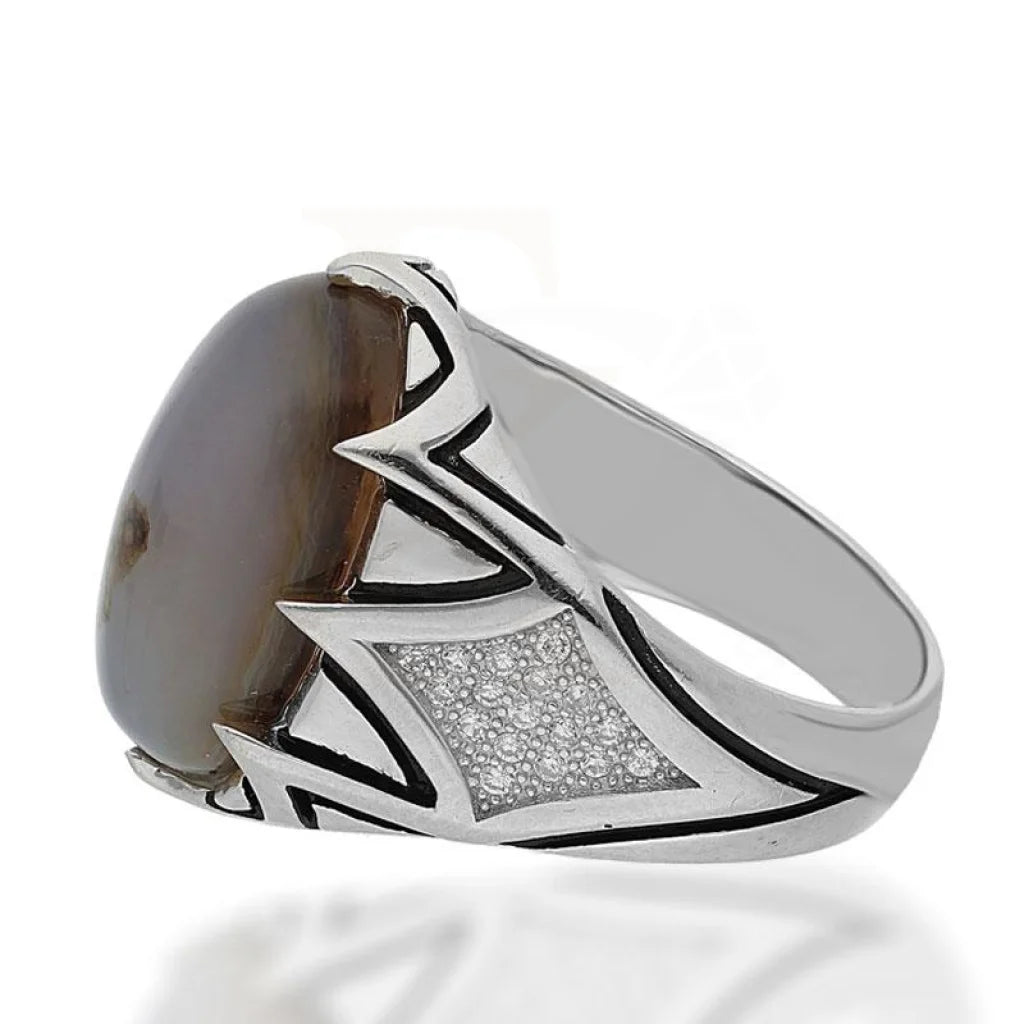 Italian Silver 925 Mens Solitaire Ring - Fkjrnsl2537 Rings