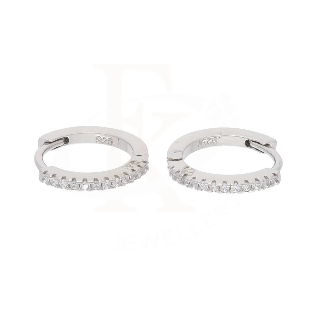 Sterling Silver 925 Minimalist Huggie Hoop Earrings - Fkjernsl5878