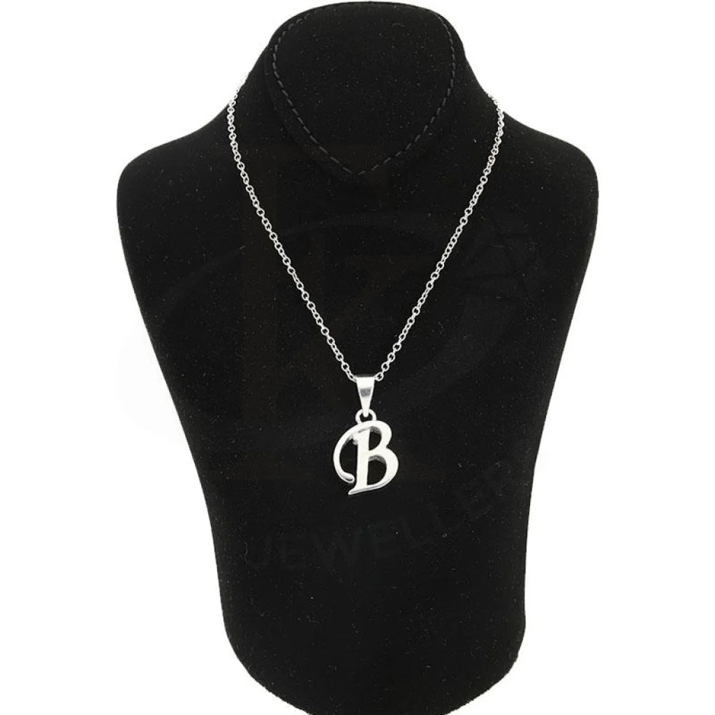 Italian Silver 925 Necklace (Chain With Alphabet Pendant) - Fkjnklsl1998 Letter B / 5.85 Grams