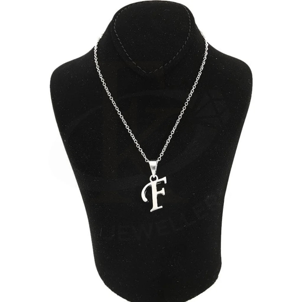 Italian Silver 925 Necklace (Chain With Alphabet Pendant) - Fkjnklsl1998 Letter F / 4.85 Grams