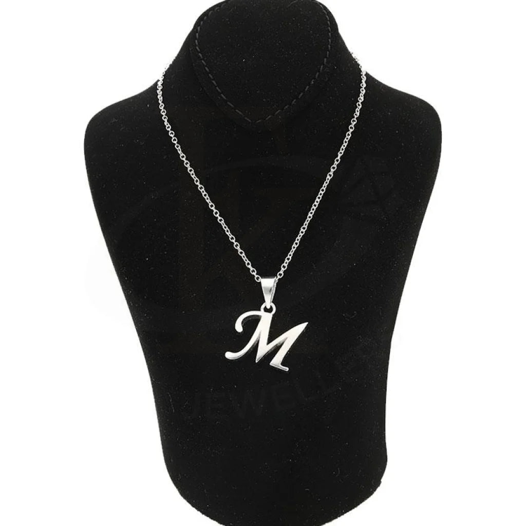 Italian Silver 925 Necklace (Chain With Alphabet Pendant) - Fkjnklsl1998 Letter M / 6.51 Grams