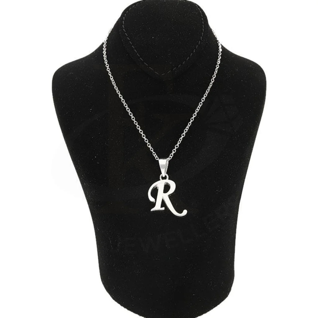 Italian Silver 925 Necklace (Chain With Alphabet Pendant) - Fkjnklsl1998 Letter R / 6.67 Grams