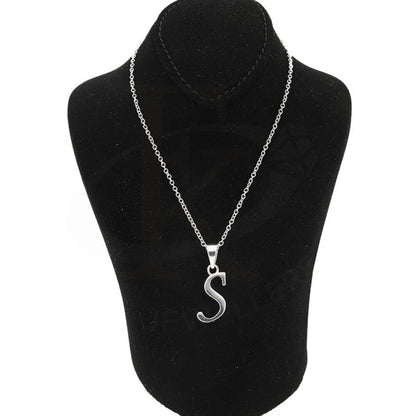 Italian Silver 925 Necklace (Chain With Alphabet Pendant) - Fkjnklsl1998 Letter S / 4.70 Grams