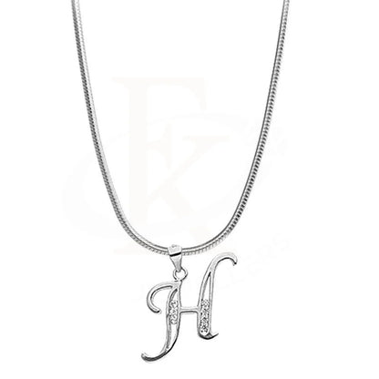 Italian Silver 925 Necklace (Chain With Alphabet Pendant) - Fkjnklsl2003 Letter H / 3.71 Grams