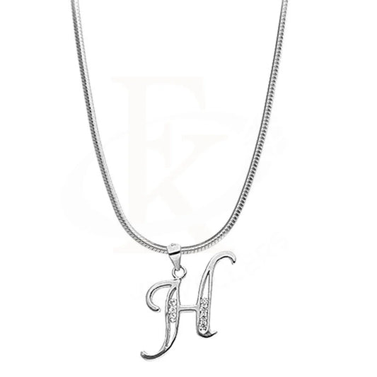 Italian Silver 925 Necklace (Chain With Alphabet Pendant) - Fkjnklsl2003 Letter H / 3.71 Grams