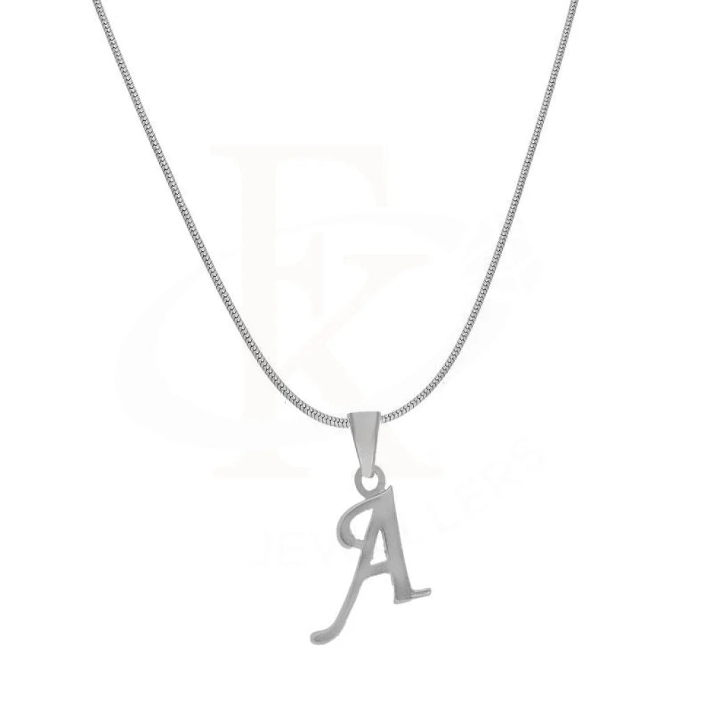 Italian Silver 925 Necklace (Chain With Alphabet Pendant) - Fkjnklsl2050 Letter A / 3.04 Grams