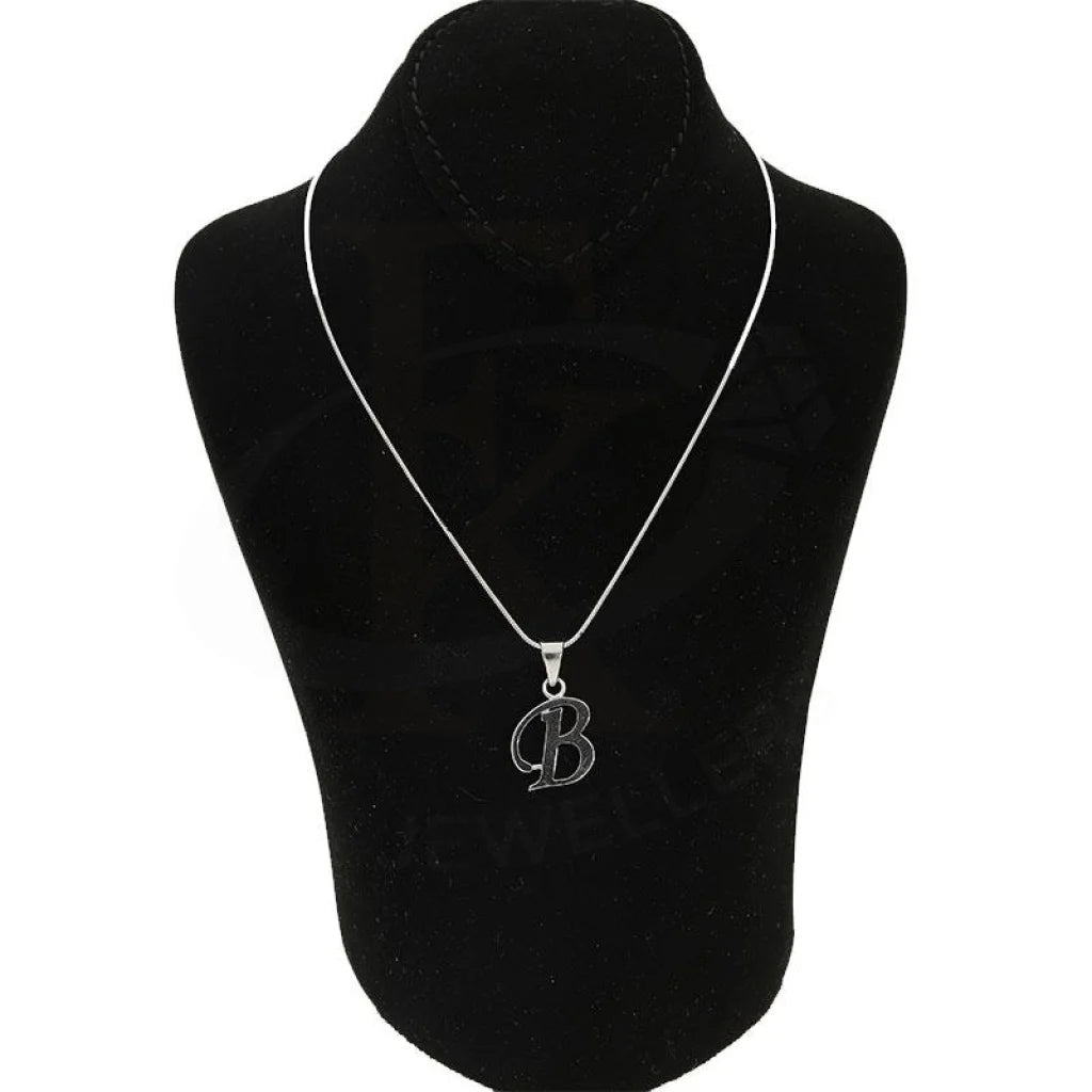 Italian Silver 925 Necklace (Chain With Alphabet Pendant) - Fkjnklsl2050 Letter B / 3.31 Grams