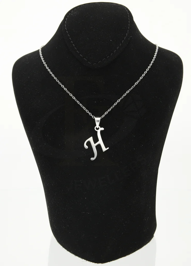 Italian Silver 925 Necklace (Chain With Alphabet Pendant) - Fkjnklsl2050 Letter H / 3.49 Grams