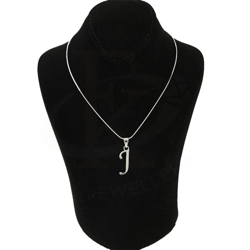 Italian Silver 925 Necklace (Chain With Alphabet Pendant) - Fkjnklsl2050 Letter J / 2.90 Grams