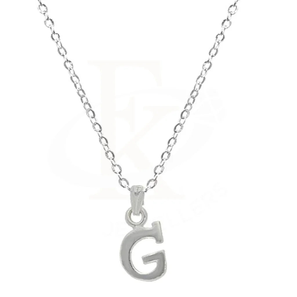 Italian Silver 925 Necklace (Chain With Alphabet Pendant) - Fkjnklsl2051 Letter G / 2.52 Grams