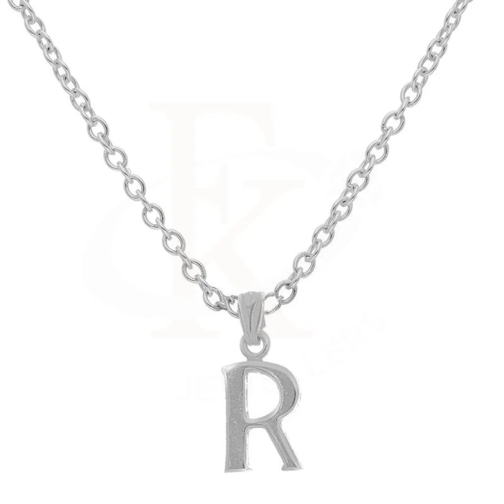 Italian Silver 925 Necklace (Chain With Alphabet Pendant) - Fkjnklsl2051 Lettre R / 2.78 Grams